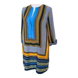 Grace Elements Blue and Yellow Half Sleeve Dress Size 2X